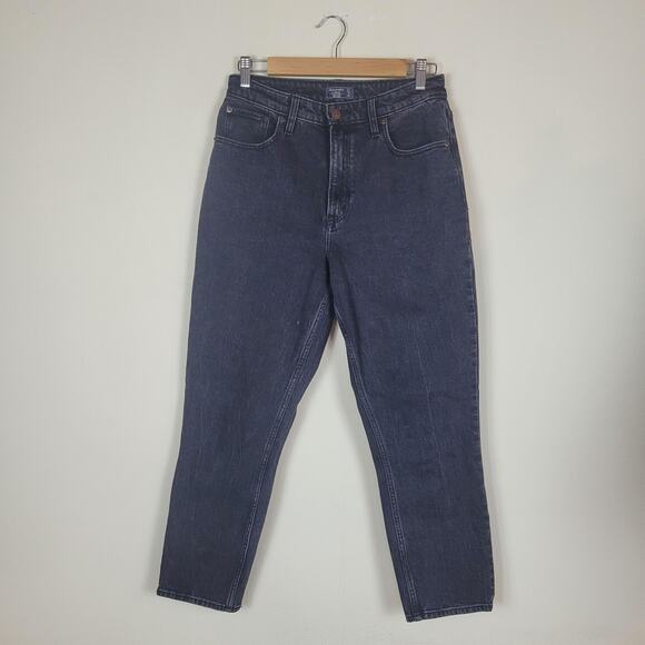 Abercrombie & Fitch Jeans Womens 27 4R Black Denim High Rise Mom Jean - Picture 1 of 8